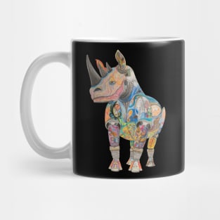 Crash of Rhinos Mechanical Rhino Psychedelic Phoenix Mug